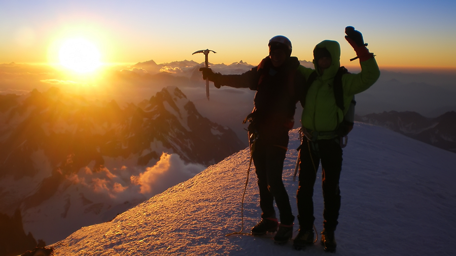 standing on the summit of Gran Paradiso